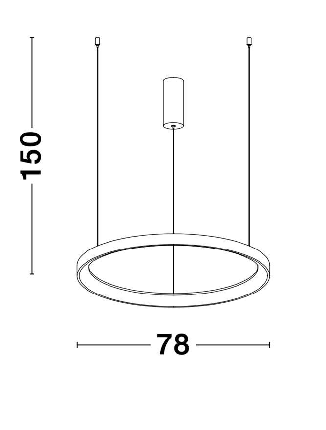 Lampada a sospensione LED bianca Ø78 cm dimmerabile