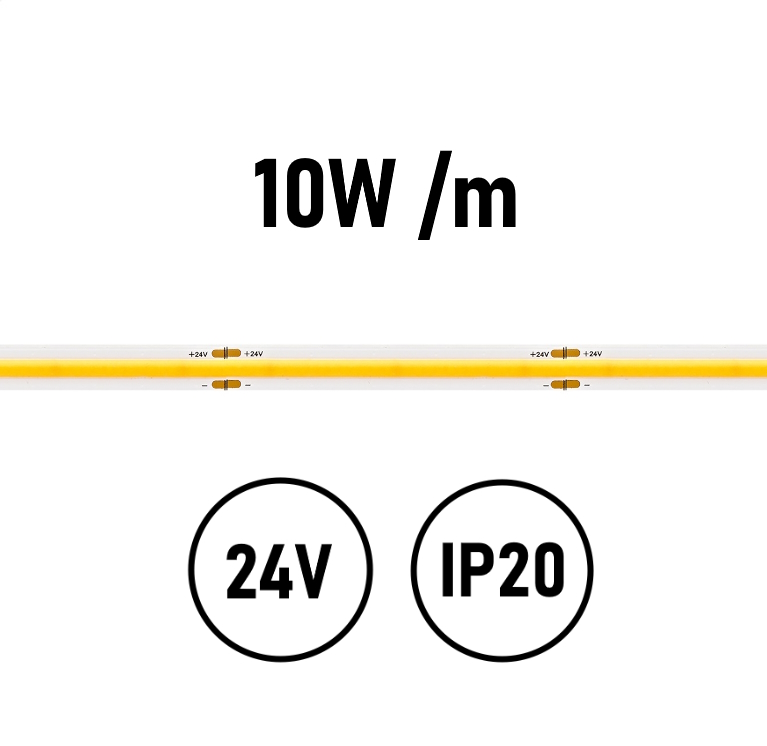 LED Streifen COB 10W IP20 24V