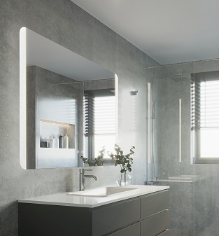LED-Lichtspiegel, Anti-Fog IP44 L.80 cm