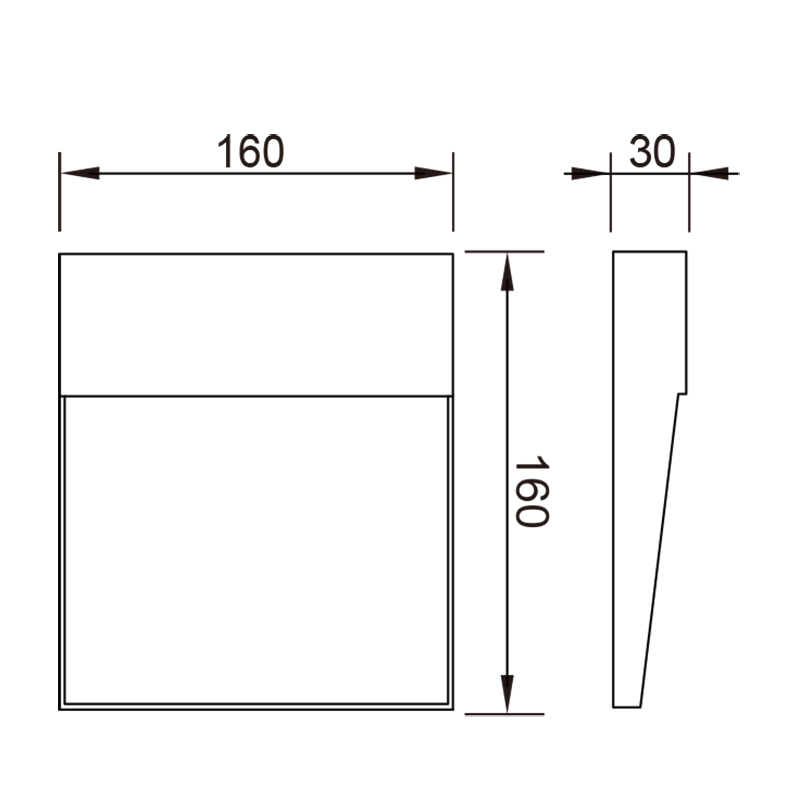 Wandleuchte LED 16x16cm Corten