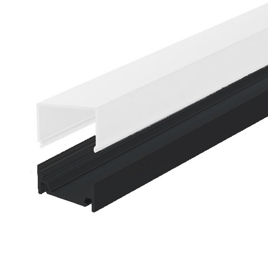 LED Profil schwarz 25x10,6mm inkl. U-Abd.