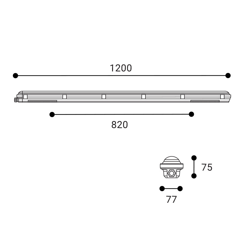 LED Feuchtraumleuchte 120cm 22-40W 4000K