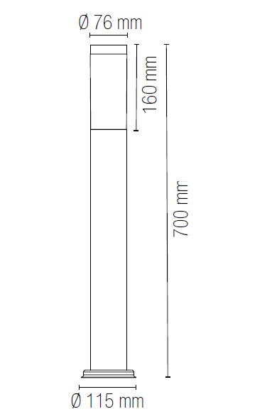 Pollerleuchte Bronze H.70cm E27