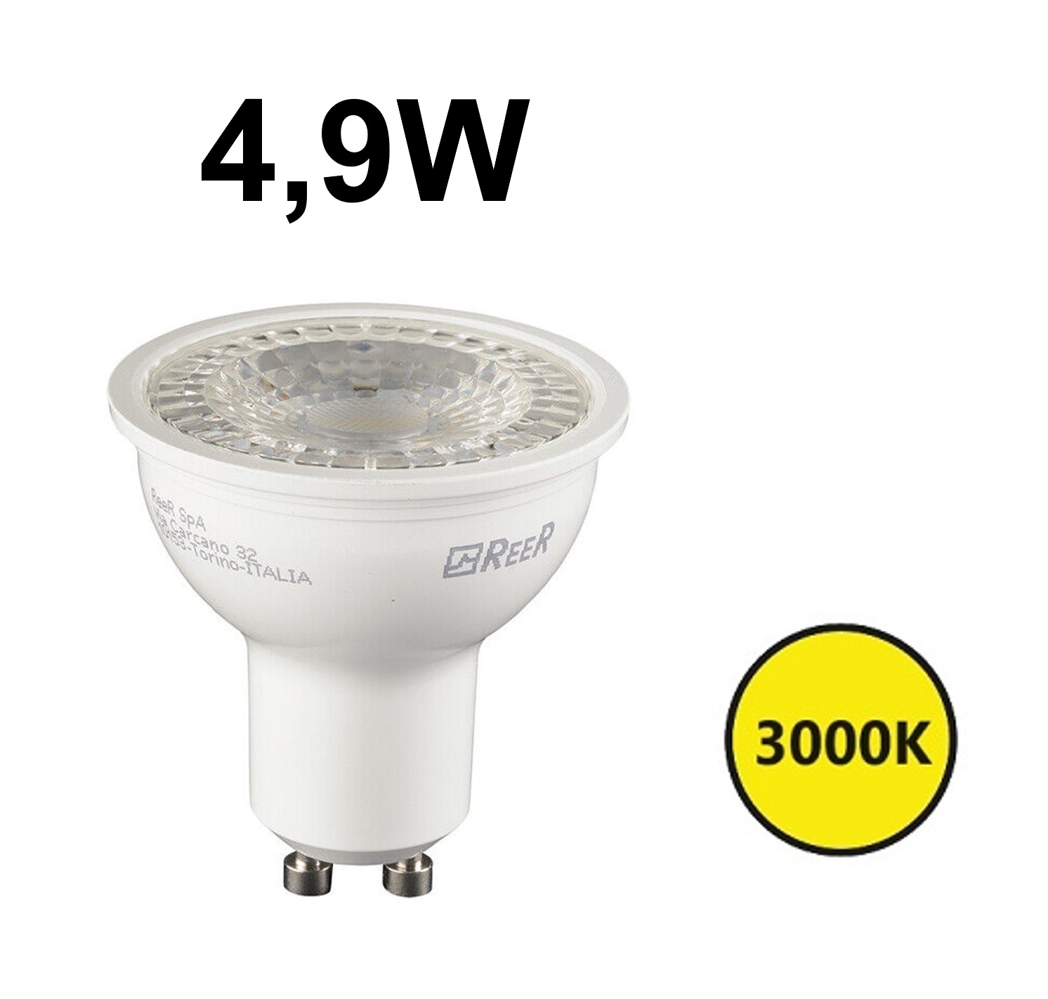 LED GU10 weiß 4,9W 3000K 110°