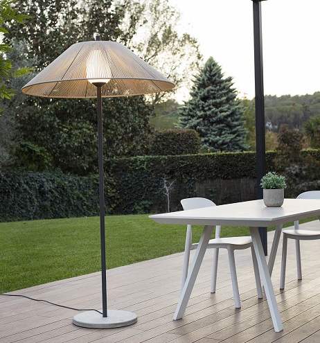 Stehleuchte 195cm Outdoor anthrazit/beige