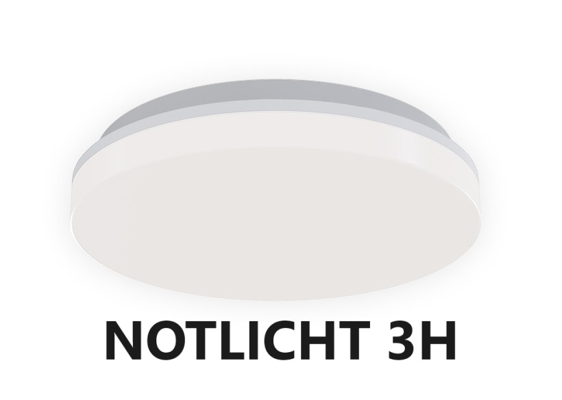 LED Deckenleuchte mit Notlicht Ø28 IP54 weiß CCT