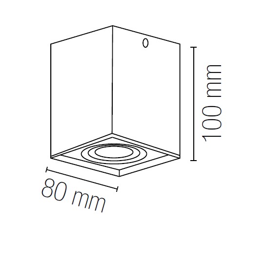 Aufbaustrahler GU10 8x8 weiß rückversetzt