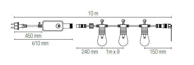 Lichterkette LED 10m RBW+WW