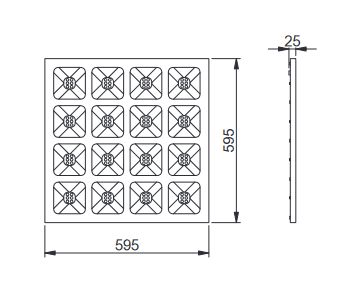 LED Panel 60x60 Linsenoptik 36W 4000K