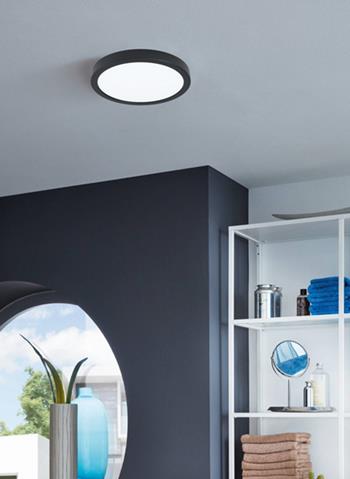 LED Deckenleuchte IP44 Ø29cm 3000K schwarz
