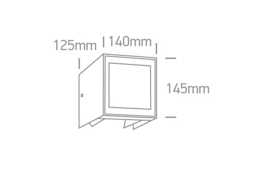 LED Wandleuchte IP54 anthrazit 14x14,5