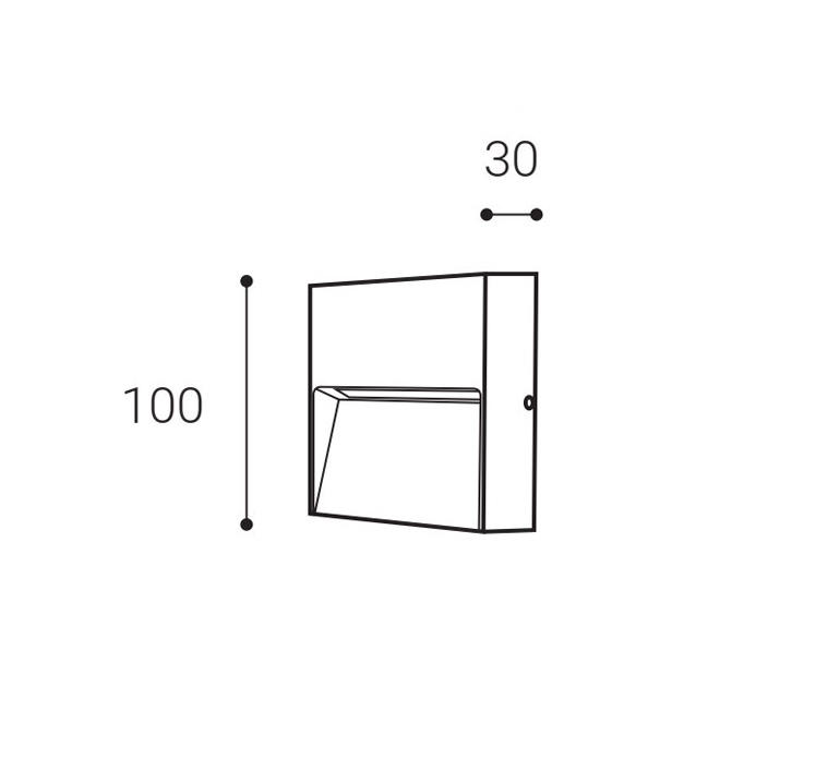 LED Wandleuchte IP54 anthrazit 10x10cm