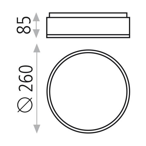 LED Deckenleuchte dir/ind. Ø26 schwarz CCT