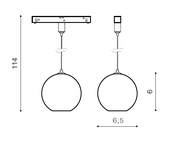 Hängeleuchte 48V gold 5W Ø65mm